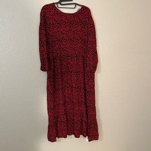 Zara - Long red leopard maxi dress